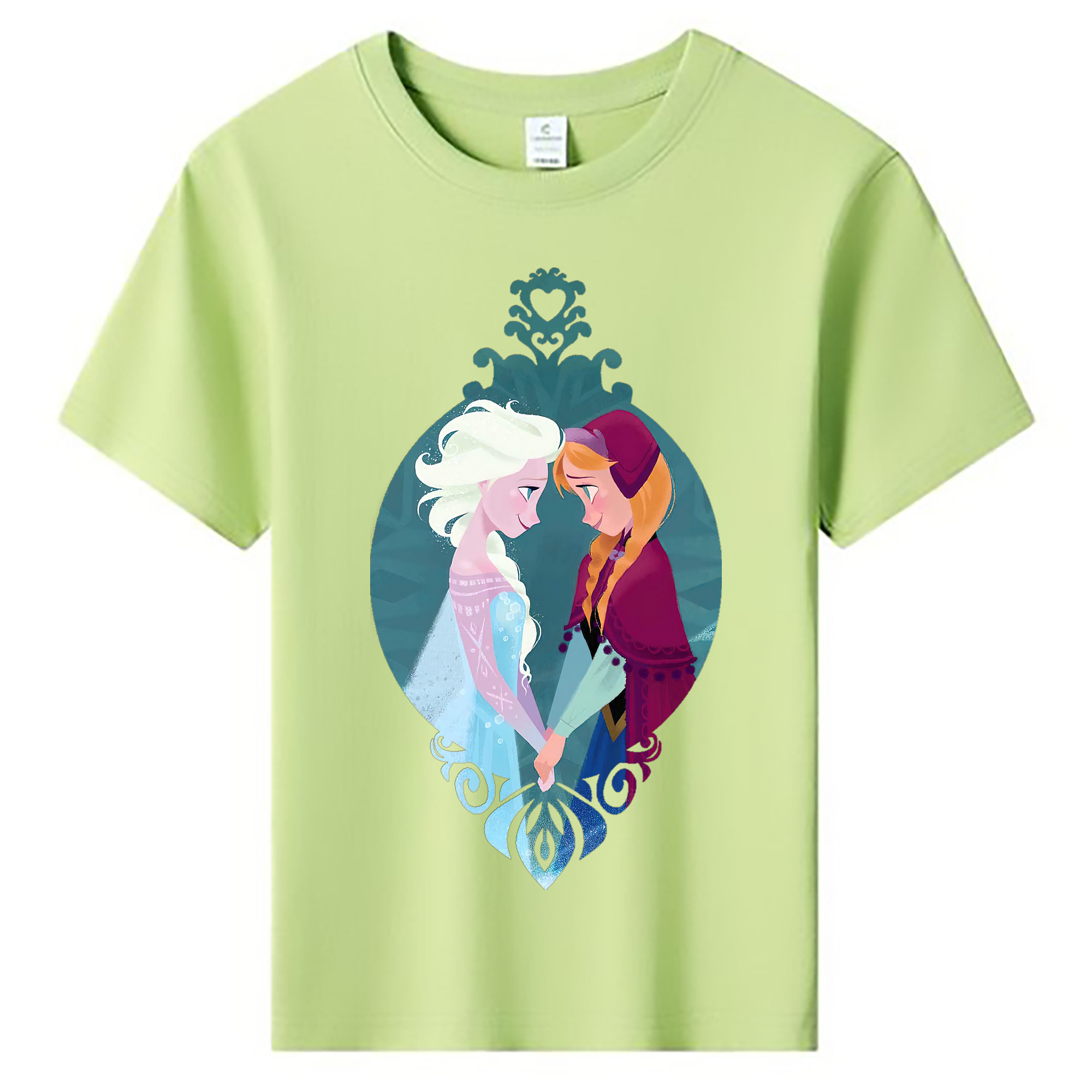 （画像用） アナと雪の女王 アンナ エルサ Frozen Anna Elsa 綿100％キッズTシャツ（フロントプリント）